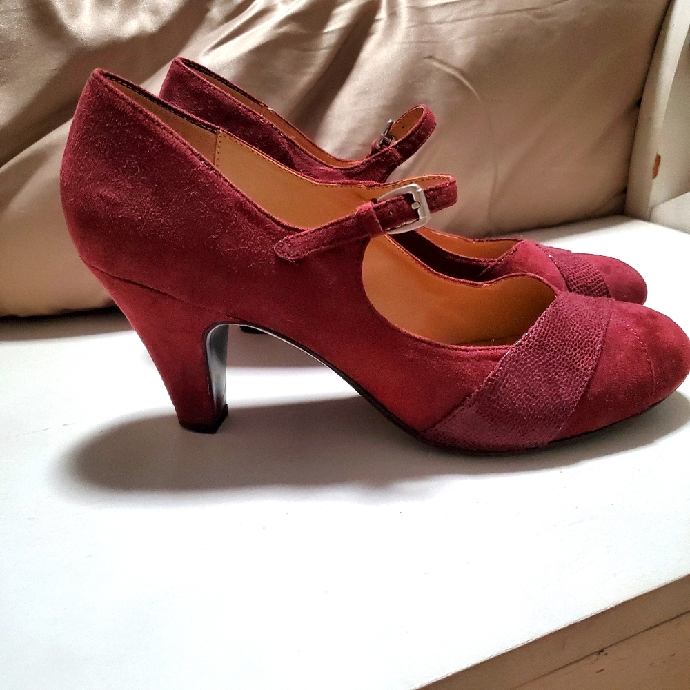 Cranberry Suede Heels
